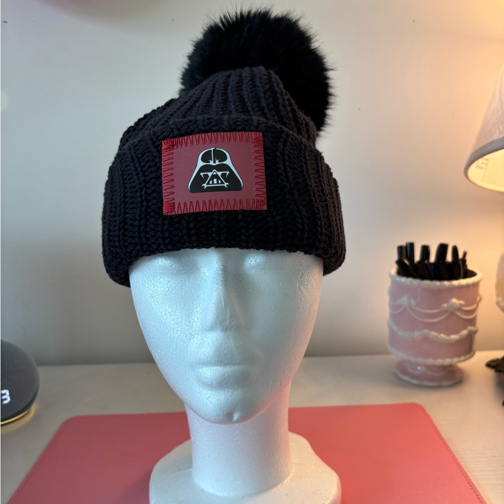 Kids Love Your Melon Darth Vader Star Wars Beanie with Removable Puff